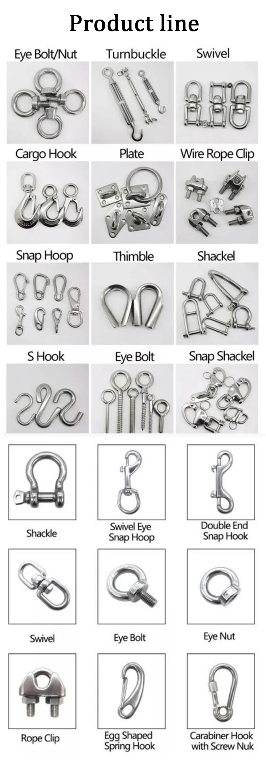 High Tensile Structure Hot DIP Galvanized Us Type Forged Wire Rope ...