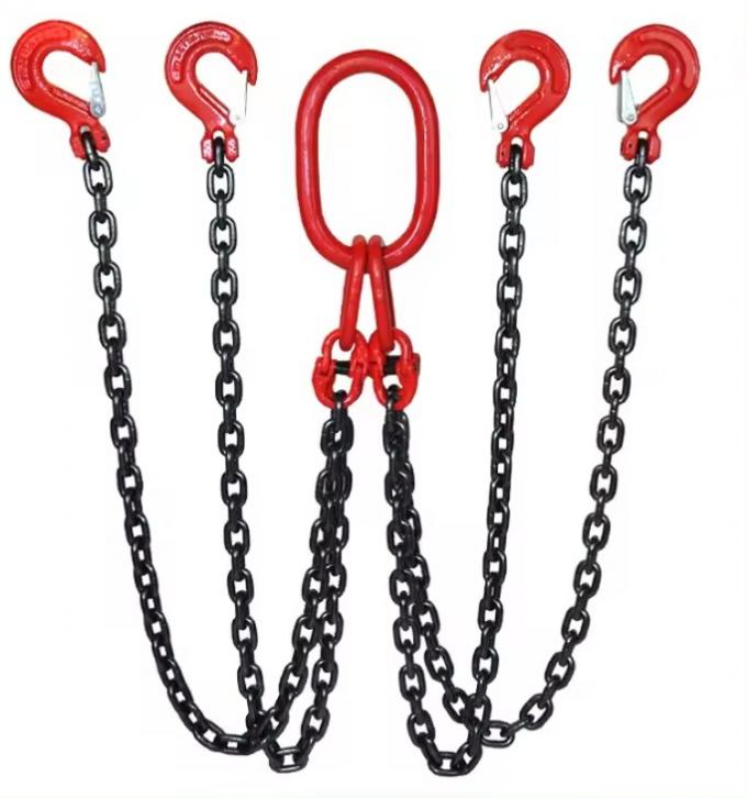 Load Lifting Chain Sling 4 Legs Black Towing Tie Chains Rigging for ...