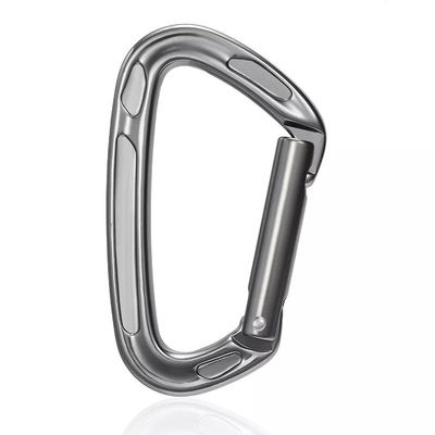 Good price 23KN Stainless Steel D Shape Carabiner Clip for Climbing Precision Casting Technology online