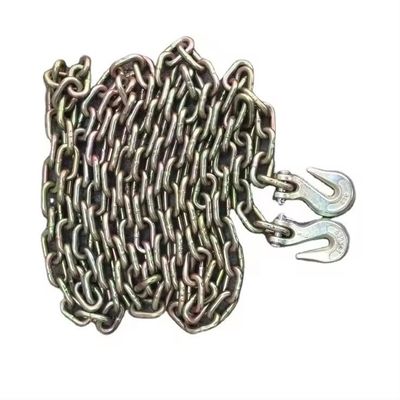 Buy Structure Welded Chain Black Heavy Duty Galvanized G70 Truck Tow Chain with Grab Hooks online manufacture