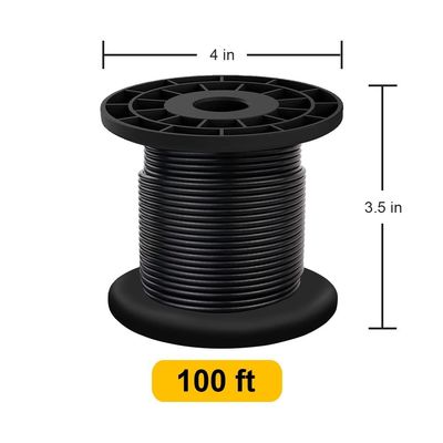 Good price 304 Stainless Steel Wire Cable Coated in Black Vinyl for String Lights Clothing Wire online