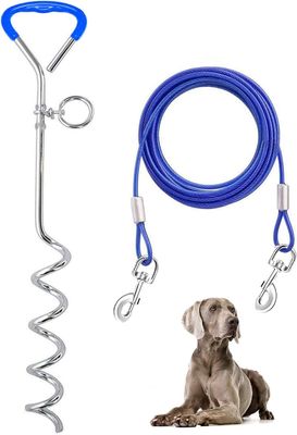 Buy Rustproof Dog Leash Stake 32/16/10 Ft Outdoor For Large Dogs 120 Lbs  ﻿ online manufacture