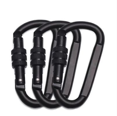 Good price Polished Finish D Hook Aluminum Carabiner for Hammock in Black OEM Accepted online