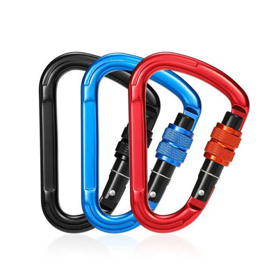 Good price Aluminum 25KN Outdoor Carabiner Clip Customized Logo and Color online