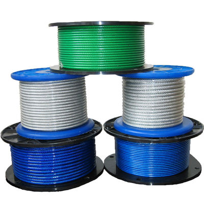 Good price Direct From 5/32 inch to 7/16 inch PVC Coated Steel Cable Rope 7x7 / 7x19 Grade Carbon Steel Length 100-2000m online