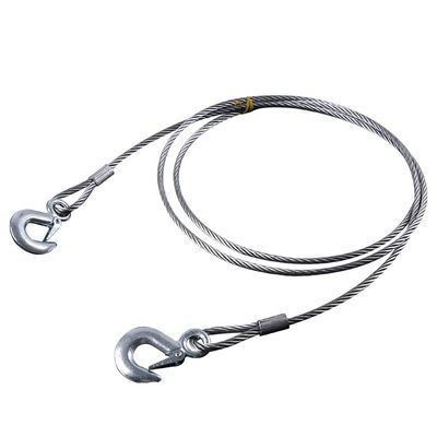 Buy Rollback Crane Wrecker Tow Truck Steel Winch Cable Wire Rope Non-Alloy 6x19 IWRC Construction with Hook online manufacture
