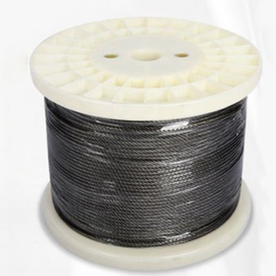 Good price 7x7 Construction Stainless Steel Wire Rope Railing Cable 200FT Black T316 Aircraft Cable for Deck Rails Stairs Balustrade online
