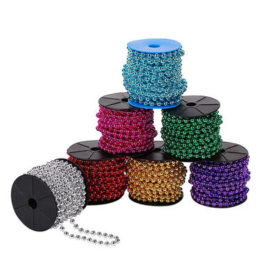 Buy 2.4mm Customized Colors Plastic Ball Chain Silver Ball Chain White Gold Ball Chain With Customization Length And OEM online manufacture