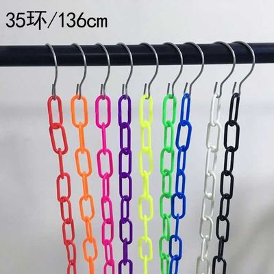 Good price 1.3m Length / 23 Holes Plastic Chain Colorful Plastic Clothes Hanger Wardrobe Hanging Hanger Space Saving Organizer Hanger online