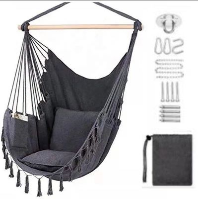 Buy 100*130cm 320g Polyester-cotton Hanging Rope Swing Hammock With Two Pillows online manufacture