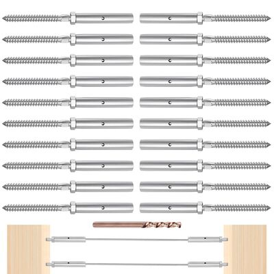 Good price T316 Stainless Steel Cable Railing Hardware with 3/16-inch Stainless Steel Cables Lag Screw and Customizable Packing online