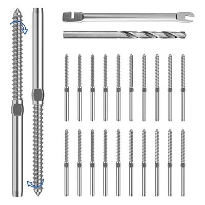 Good price 316 Stainless Steel Cable Railing Hardware with 3/16-inch Cables Waterproof and Rust-proof Turnbuckle Hand Swage Lag Stud online