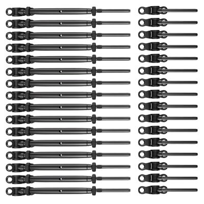 Good price Heavy-Duty Black Cable Railing Kit with Adjustable Threads and Angle Base for Marine and Construction online