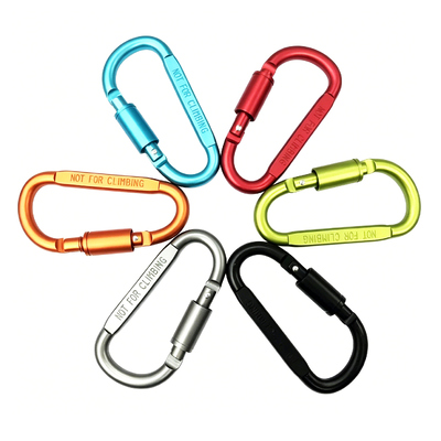 Good price D-Type Aluminum Alloy Flattened Mountaineering Buckle Thick Long Nut Lock Spring Rod Outdoor Multi-Function Quick Hook Carabiner online
