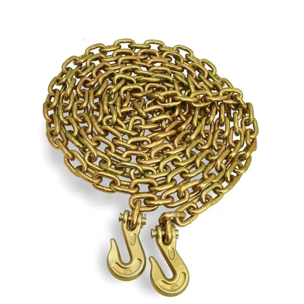 3/8''X 20 Ft Yellow Zinc G70 Chain With Clevis Grab Hook