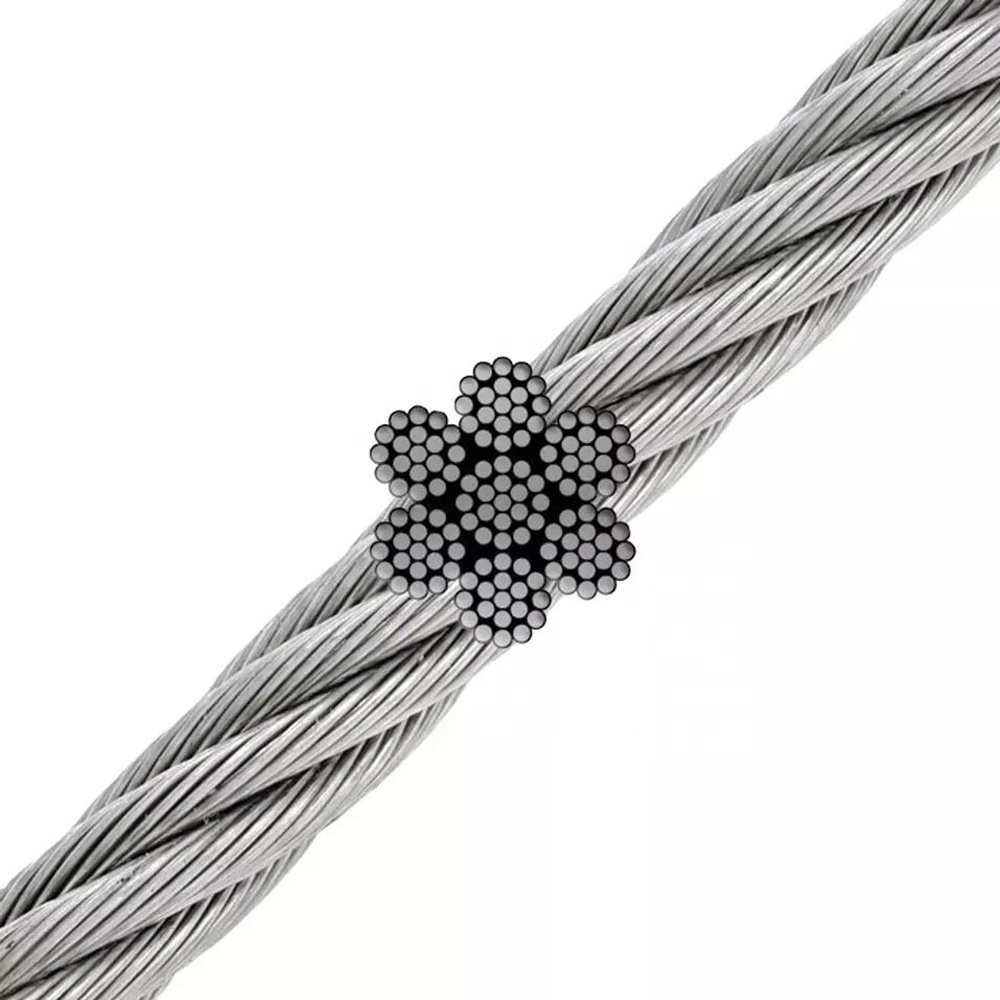 8*19S+FC Galvanized Steel Wire Rope Cable with Carbon Steel Core and ...