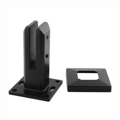 Good price Precision Investment Casting Matte Black Square Glass Spigot for Stainless Steel Balustrade Glass Railing online