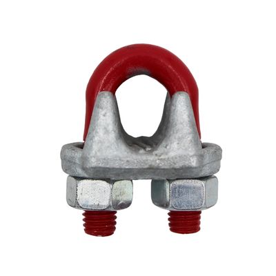 Good price High Tensile Structure Hot DIP Galvanized Us Type Forged Wire Rope Clips with Red U Bolt online