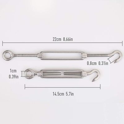 Good price 304 Stainless Steel Wire Rope Eye and Hook Turnbuckle Heavy Duty Hardware Kit for Tent Mounting online