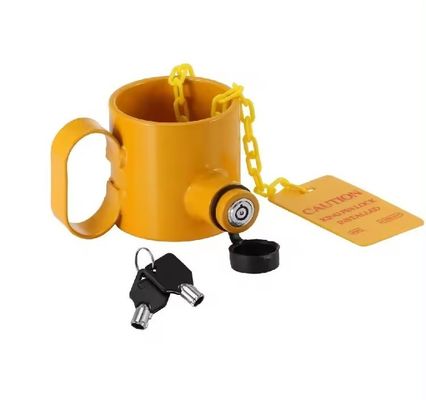 Good price Wheel King Pin Lock with Handles and Warning Tag The Perfect Addition to Your Trailer online