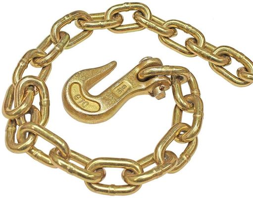 Good price Yellow Zinc Conveyor Steel Link Chain Clevis Grab Hook Metal Link Chain online