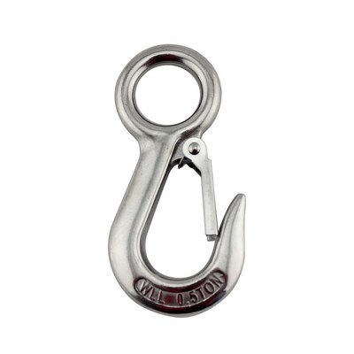 Good price 304 Stainless Steel Large Eye Crane Lifting Hook with Latch OEM and Durable Design online