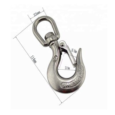 Good price 316 Stainless Steel Swivel Eye Crane Hook for Heavy Duty Marine Water Treatment Needs online