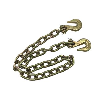 Good price 5/16''x 18' Yellow Zinc G70 Transport Chain With Clevis Hook for Blacken Finished online