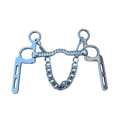 Good price Polished Finish Stainless Steel Elbow Bit with Low Port Mouth and Hooks Curb Chain online