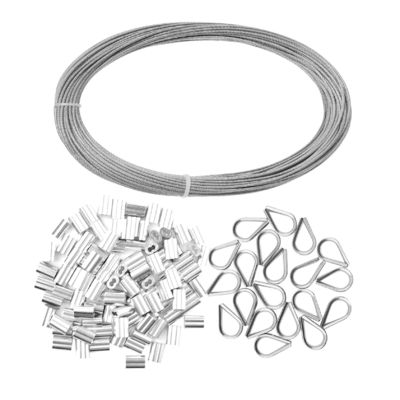 Good price Galvanized 1/16inch Stainless Steel Wire Rope Cable with Aluminum Crimping Sleeves and Thimbles Standard AiSi online