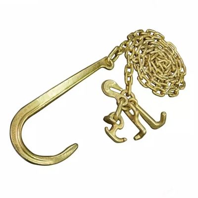 Good price Diameter 8mm Black Yellow Galvanized Transport Chain Towing Chains with Hooks online