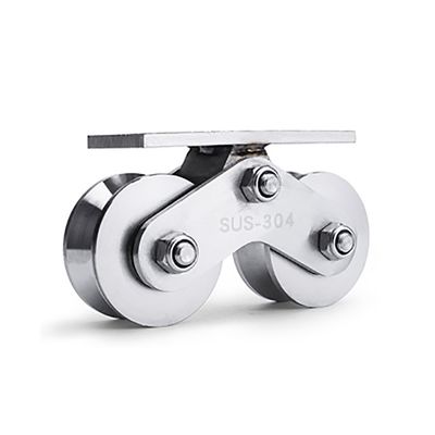 Good price V Groove Double Wheels 304 Stainless Steel Pulley Wheel for Heavy Duty Gate online