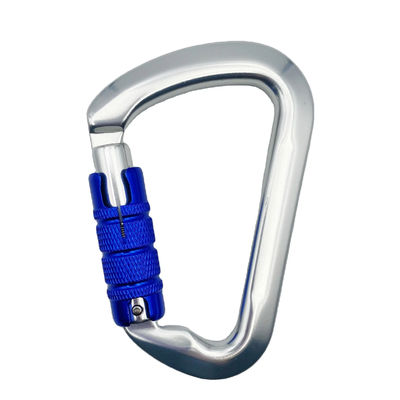 Good price 30KN Customized Logo and Color D Shape Climbing Snap Hook with Triple Locking Mechanism online