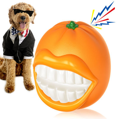 Good price Realistic Orange Appearance With Humorous Face Design And Built-in Sound Device, Floating Squeaky Funny Orange Dog Toy online