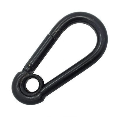 Good price Versatile Black Coated Stainless Steel Spring Snap Hook Carabiner for Any Environment online