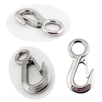 Good price 304 Stainless Steel Large Eye Crane Lifting Hook with Latch Corrosion Resistant online