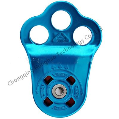 Good price Climbing Equipment 30KN Aluminum Alloy 3-Hole Single Pulley with Galvanized Finish online
