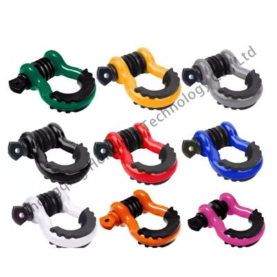 Good price Heavy Duty Carbon Steel Off Road Bow Shackle with ZINC Coating and Plastic Protection online