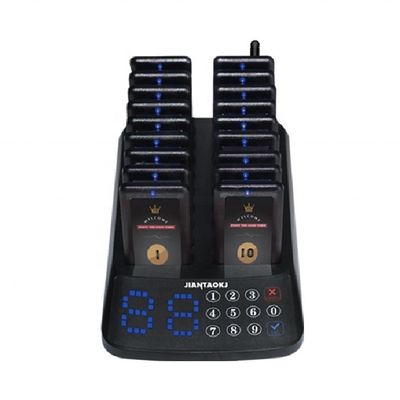 Good price 16 Vibrating Coaster Pagers for Customer Queuing Wine Red Pager and 300mAh Lithium Battery online
