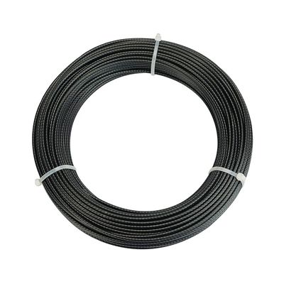 Good price PP/PE/PU/PVC/PA/Nylon 1.2-1.8mm Black Polypropylene Coated Steel Wire Rope 7x7 Tolerance ±1% With Si Content % 0.1 online