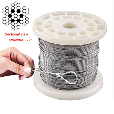 Good price 7*7 Construction Stainless Steel Wire Cable AISI 201/304/316 Non-Alloy Grade Material online