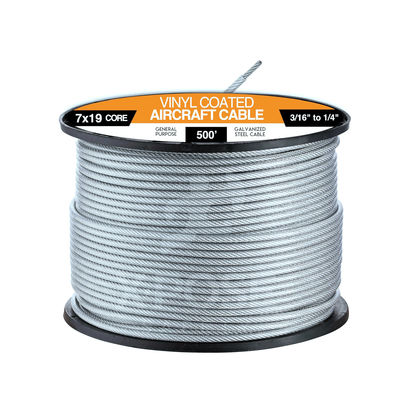 Good price High Strength 1770MPa 7x19 Galvanized Steel Aircraft Cable 3/16