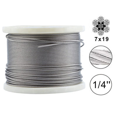 Good price Non-coated 250fts Steel Cable Rope For Decking Railing Hardware Kits System Length 250fts T316 Stainless Steel Wire Rope online