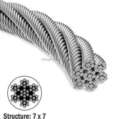 Good price Steel Core 7*19 SS Cable AISI304 AISI316 Steel Cable Ropes 8mm Inox Cable Si Content 1.0% 7x19 Stainless Steel Wire Rope online