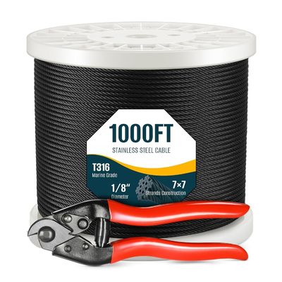 Good price Standard 7x19 1x19 10mm Wire Rope 304 Stainless Steel For Balustrade Deck Rails online