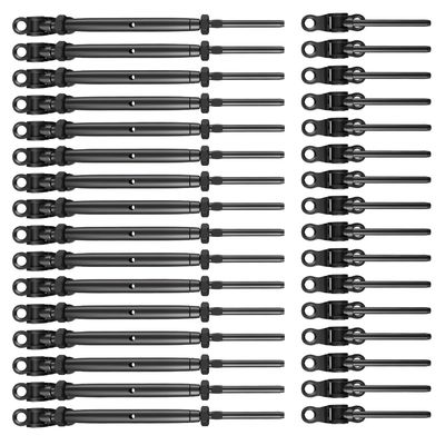 Good price Heavy-Duty Black Cable Railing Kit with Adjustable Threads and Angle Base for Marine and Construction online