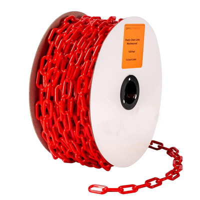 Good price 6mm Plastic Chain Red Plastic Chain Links Safety Traffic Plastic PE Link Chain online