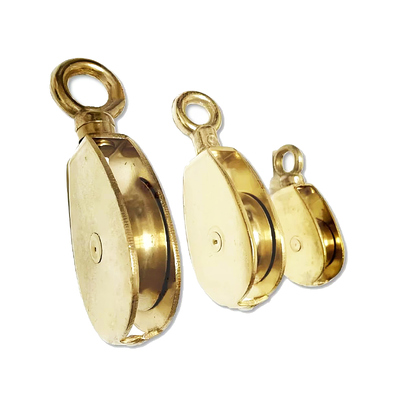 Good price Brass Pulley Brass Flag Pole Pulley Replacement Accessory for Rope Pulley System Marine Hardware online
