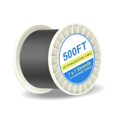 Good price Wire Rope In Stock 1/8 Inch Stainless Steel Aircraft Cable 500 Ft 7x7 Strands Wire Rope for Construction online