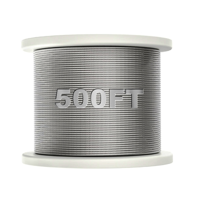 Good price 7x7 500 Feet T 316 Marine Grade Cable 1/8 Stainless Steel Aircraft Wire Rope for Deck Cable Railing Kit online